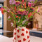 Mica Decorations Hearts Vaas - Keramiek - Speels hartjesdesign - Roze met rood