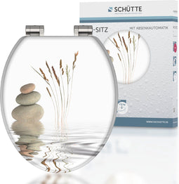 SCHÜTTE WC-Bril 80122 BALANCE - MDF-Hout - Soft Close - Verchroomde Scharnieren - Belastbaar tot 175 kg - Decor - 3-zijdige Print