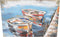 94x64 cm - Metaalschilderij - 2 boten - 3D art Schilderij Metaal