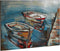 94x64 cm - Metaalschilderij - 2 boten - 3D art Schilderij Metaal