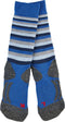 FALKE SK2 Stripes - Skisokken kinderen - Warm dik wol - Blauw (maat 35-38)