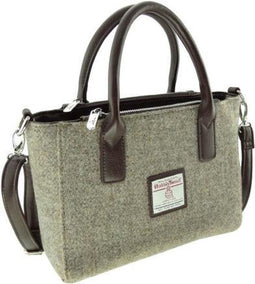 Handtas Brora Beige (Oatmeal) - Ritssluiting - Draagband - Harris Tweed - Glen Appin of Scotland