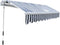 vidaXL - Luifel - handmatig - uittrekbaar - 300 - cm - geel/wit