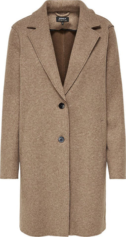 ONLY ONLCARRIE BONDED COAT OTW - Dames Jas - Knoopsluiting - M (38)