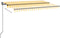 vidaXL - Luifel - handmatig - uittrekbaar - 450x350 - cm - geel - en - wit
