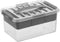 Sunware - Q-line opbergbox met inzet 6L transparant metaal - 30 x 20 x 14,7 cm