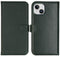 Selencia iPhone 15 - Echt Lederen Bookcase - 3 Pashouders - Groen