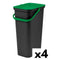 Recycling prullenbak Tontarelli Moda Groen 38 L (4 Stuks)