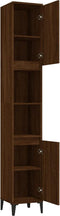 vidaXL - Badkamerkast - 30x30x190 - cm - bewerkt - hout - bruin - eikenkleur