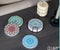 Loti Living Onderzetters - Set van 6 - Mandala design - Keramiek en kurk