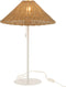 J-Line tafellamp - metaal/rotan - wit/naturel