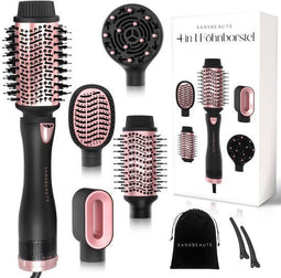 Sansbeauté® 4-in-1 Föhnborstel - Multistyler - 3 temperatuurinstellingen - Roze/Zwart