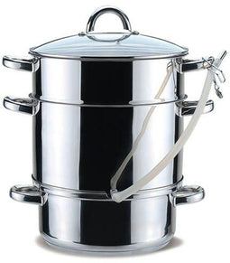 Feel Maestro MR-1030 - Stoomoven met braadpan - Roestvrij staal Ø 26 cm 8 L - Zilver