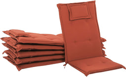 TOSCANA - Tuinkussen set van 6 - Rood - 50 x 70 cm - Polyester