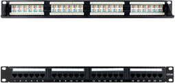 Nanocable 10.21.4124 - Patchpanel - CAT.6A UTP 19" 1U Dual - Zwart