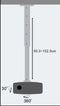 Extensible (60-102Cm)Projector Ceiling Mount 15Kg