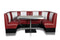 Bel Air Dinerbank Quarter Circle Booth HW-120-120 Ruby