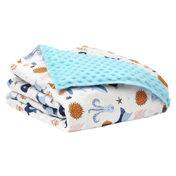 kalm kids katoenen hoes 8-11 jaar blauw vissegraat