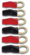 Velleman Kabelschoenset - Bougiekabel - Gouden coating - Zwart/Rood (6 stuks)