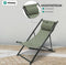 Niceey Ligstoel Opvouwbaar met Hoofdsteun - Strandstoel Inklapbaar - Campingstoel - Strandstoel - Tuin - Groen - 2 stuks