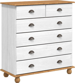 vidaXL - Lade - 'ASKIM'Wit - 91x40x95,5 - cm - Massief - Grenenhout