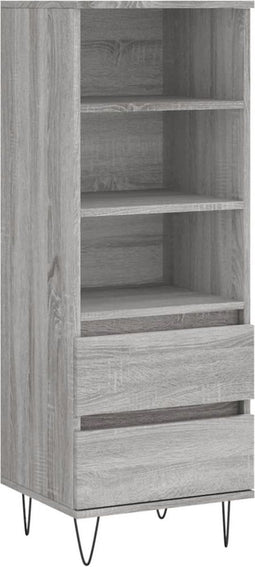 vidaXL - Hoge - kast - 40x36x110 - cm - bewerkt - hout - grijs - sonoma