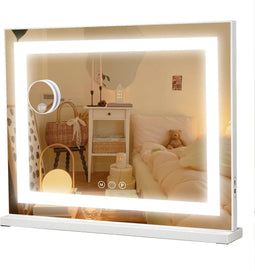 Vanitii B.V. Hollywood make-up spiegel - Dimbare 3-modi LED verlichting - USB oplaadpoort - 46cm x 58cm wit