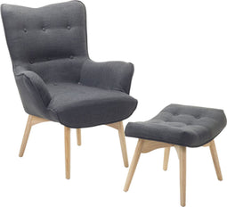 Beliani VEJLE - Chesterfield fauteuil - Grijs - Kunststof