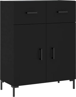 vidaXL - Dressoir - 69,5x34x90 - cm - bewerkt - hout - zwart