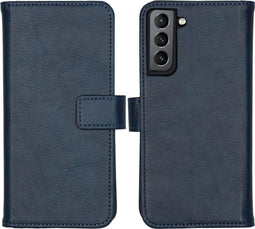 iMoshion Hoesje Geschikt voor Samsung Galaxy S21 FE Hoesje Met Pasjeshouder - iMoshion Luxe Bookcase - Donkerblauw