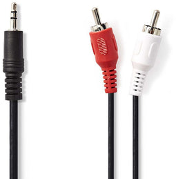 Nedis CAGP22200BK150 - Stereo audiokabel 3,5 mm naar RCA - 150 cm - Zwart