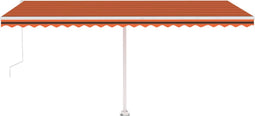 vidaXL - Luifel - vrijstaand - automatisch - 500x300 - cm - oranje - en - bruin