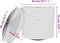 vidaXL - Opbergmand - met - deksel - Ø - 40x35 - cm - katoen - bruin - en - wit