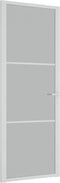 vidaXL - Binnendeur - 76x201,5 - cm - matglas - en - aluminium - wit