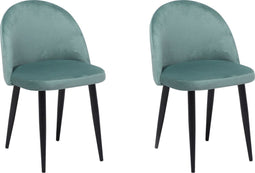 VISALIA - Eetkamerstoel - Groen - Fluweel