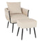Coast Bijzetstoel met Voetenbank - Fluweel - Max. 150 kg - 66 x 65 x 80 cm - Beige
