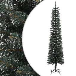 vidaXL - Kunstkerstboom - met - standaard - smal - 240 - cm - PVC - groen