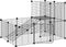 vidaXL - Huisdierenkooi - met - deur - 20 - panelen - 35x35 - cm - staal - zwart