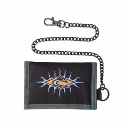 Rip Curl Chain Surf Wallet - Klittenbandportemonnee met ID-venster en ritsvak - Zwart