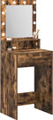 vidaXL - Make-up - Tafel - met - LED - Verlichting - - - Gerookt - Eiken - 50x41x135 - cm