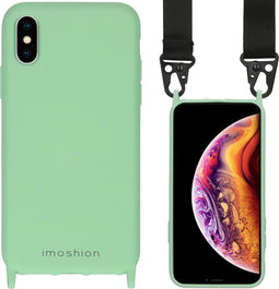 iMoshion Hoesje Geschikt voor iPhone Xs / X Hoesje Met Koord - iMoshion Color Backcover met koord - Nylon Strap - Groen