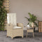 vidaXL - Tuinstoel - verstelbaar - met - kussens - poly - rattan - beige