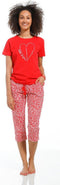 Rebelle Happy Hearts - Pyjamaset - Ronde hals korte mouwen - Rood