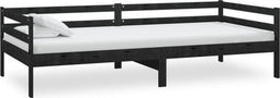 vidaXL - Bedbank - massief - grenenhout - zwart - 90x200 - cm