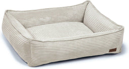 Designed by Lotte Ribbed - Hondenmand - Geribbelde stof - Lichtgrijs - 80x70x22 cm