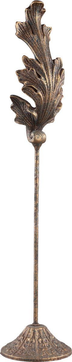 PTMD Ozzy Beeld Blad - 12 x 12 x 60 cm - Cement - Koper