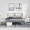 vidaXL - Bedframe - met - hoofdbord - metaal - zwart - 135x190 - cm