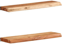 vidaXL - Wandschappen - 2 - st - 60x20x3,5 - cm - massief - acaciahout