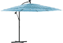 vidaXL - Parasol - met - stalen - paal - 246x246x230 - cm - blauw