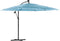 vidaXL - Parasol - met - stalen - paal - 246x246x230 - cm - blauw